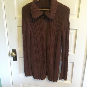 Long brown sweater